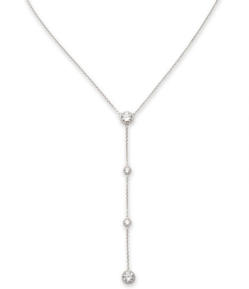 Lauren Ralph Lauren Sterling Silver CZ Y Necklace