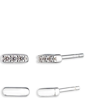 Lauren Ralph Lauren Sterling Silver Rondelle Duo Stud Earrings