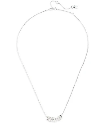 Lauren Ralph Lauren Sterling Silver Rondelle Frontal Collar Necklace