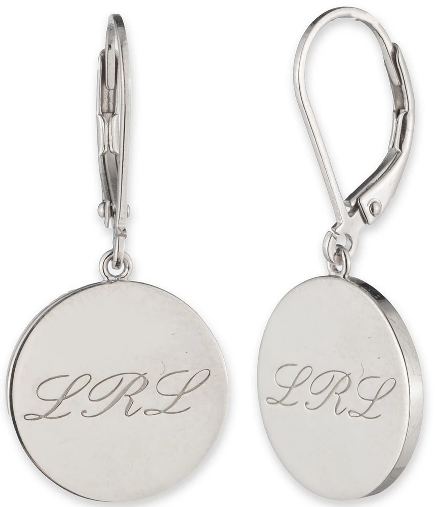 Lauren Ralph Lauren Sterling Silver Script Logo Drop Earrings