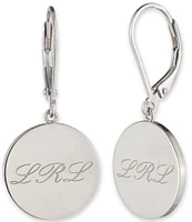 Lauren Ralph Lauren Sterling Silver Script Logo Drop Earrings