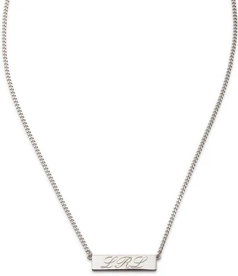 Lauren Ralph Lauren Sterling Silver Script Logo Frontal Collar Necklace