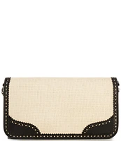 Lauren Ralph Lauren Straw & Leather Medium Sawyer Crossbody Bag