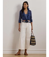 Lauren Ralph Lauren Stretch Chino Wide Leg Cropped Pants