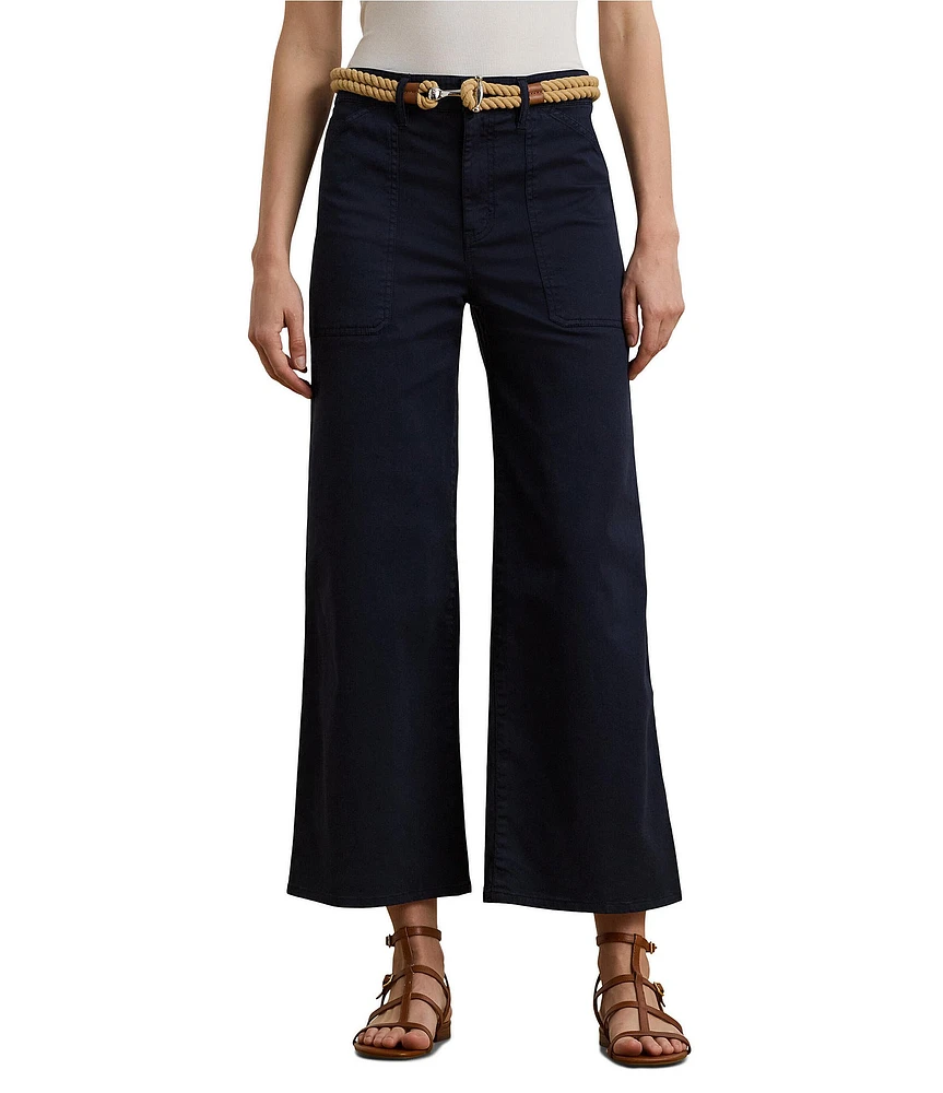 Lauren Ralph Lauren Stretch Chino Wide Leg Cropped Pants