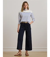 Lauren Ralph Lauren Stretch Chino Wide Leg Cropped Pants
