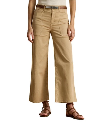 Lauren Ralph Lauren Stretch Cotton Chino Wide-Leg Cropped Pants