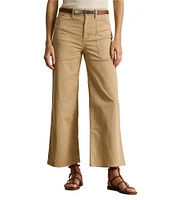 Lauren Ralph Lauren Stretch Cotton Chino Wide-Leg Cropped Pants