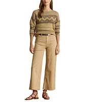 Lauren Ralph Lauren Stretch Cotton Chino Wide-Leg Cropped Pants