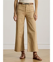 Lauren Ralph Lauren Stretch Cotton Chino Wide-Leg Cropped Pants