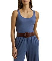 Lauren Ralph Lauren Stretch Cotton Scoop Neck Tank Top