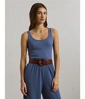 Lauren Ralph Lauren Stretch Cotton Scoop Neck Tank Top