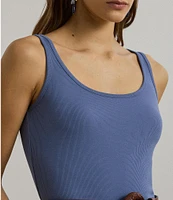 Lauren Ralph Lauren Stretch Cotton Scoop Neck Tank Top