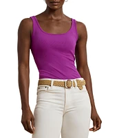 Lauren Ralph Lauren Stretch Cotton Scoop Neck Tank Top