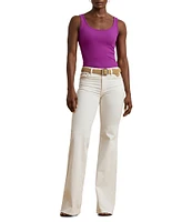 Lauren Ralph Lauren Stretch Cotton Scoop Neck Tank Top