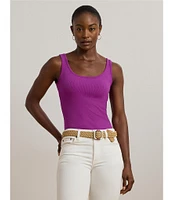Lauren Ralph Lauren Stretch Cotton Scoop Neck Tank Top