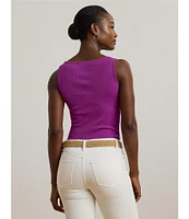 Lauren Ralph Lauren Stretch Cotton Scoop Neck Tank Top