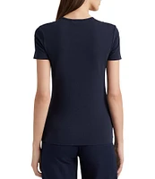 Lauren Ralph Lauren Short Sleeve Round Neck Stretch Cotton T-Shirt