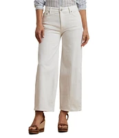Lauren Ralph Lauren Stretch Denim High Rise Wide Leg Cropped Jeans