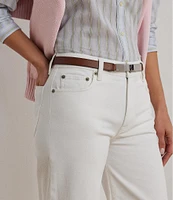 Lauren Ralph Lauren Stretch Denim High Rise Wide Leg Cropped Jeans