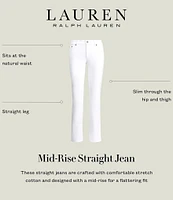 Lauren Ralph Lauren Premier Shape Memory Stretch Denim Straight Leg Ankle Jeans