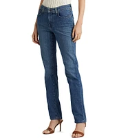 Lauren Ralph Lauren Premier Shape Memory Stretch Denim Straight Leg Ankle Jeans