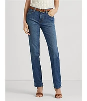 Lauren Ralph Lauren Premier Shape Memory Stretch Denim Straight Leg Ankle Jeans