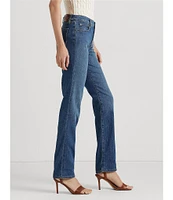 Lauren Ralph Lauren Premier Shape Memory Stretch Denim Straight Leg Ankle Jeans