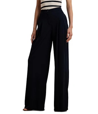 Lauren Ralph Lauren Stretch Jersey High Rise Wide Leg Pant