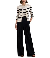 Lauren Ralph Lauren Stretch Jersey High Rise Wide Leg Pant