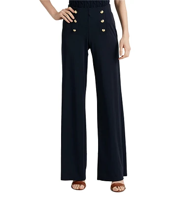 Lauren Ralph Lauren Stretch Jersey High Rise Wide Leg Pants