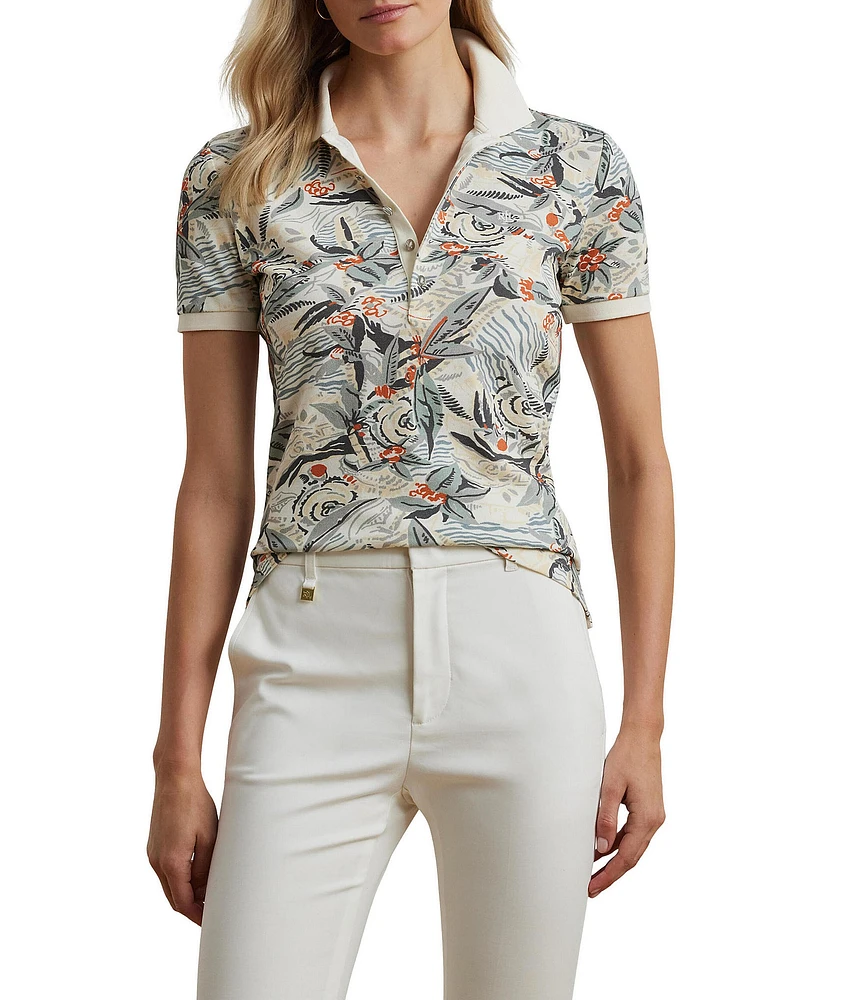 Lauren Ralph Lauren Stretch Pique Printed Polo Shirt