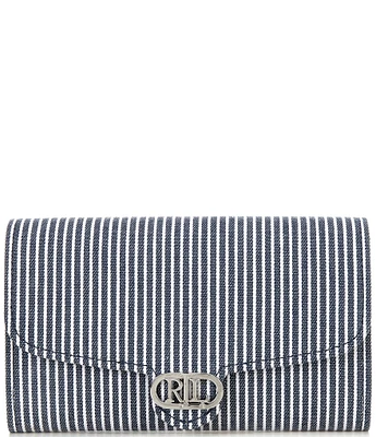 Lauren Ralph Lauren Striped Canvas Medium Adair Crossbody Bag