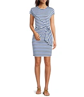 Lauren Ralph Lauren Treanna Striped Tie Front Jersey Dress