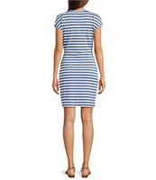 Lauren Ralph Lauren Treanna Striped Tie Front Jersey Dress