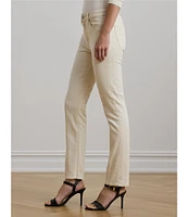 Lauren Ralph Lauren Twill Denim Straight Leg High Rise Ankle Jeans