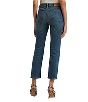 Lauren Ralph Lauren Twill High-Rise Straight Leg Ankle Jeans