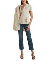 Lauren Ralph Lauren Twill High-Rise Straight Leg Ankle Jeans