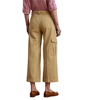 Lauren Ralph Lauren Twill Self Belt Wide Leg Cargo Pants