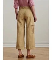 Lauren Ralph Lauren Twill Self Belt Wide Leg Cargo Pants