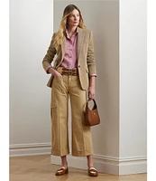 Lauren Ralph Lauren Twill Self Belt Wide Leg Cargo Pants