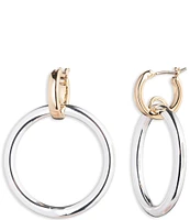 Lauren Ralph Lauren Two Tone Frontal Hoop Earrings