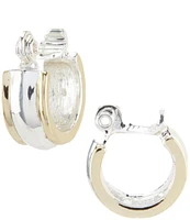 Lauren Ralph Lauren Two Tone Clip-On Hoop Earrings