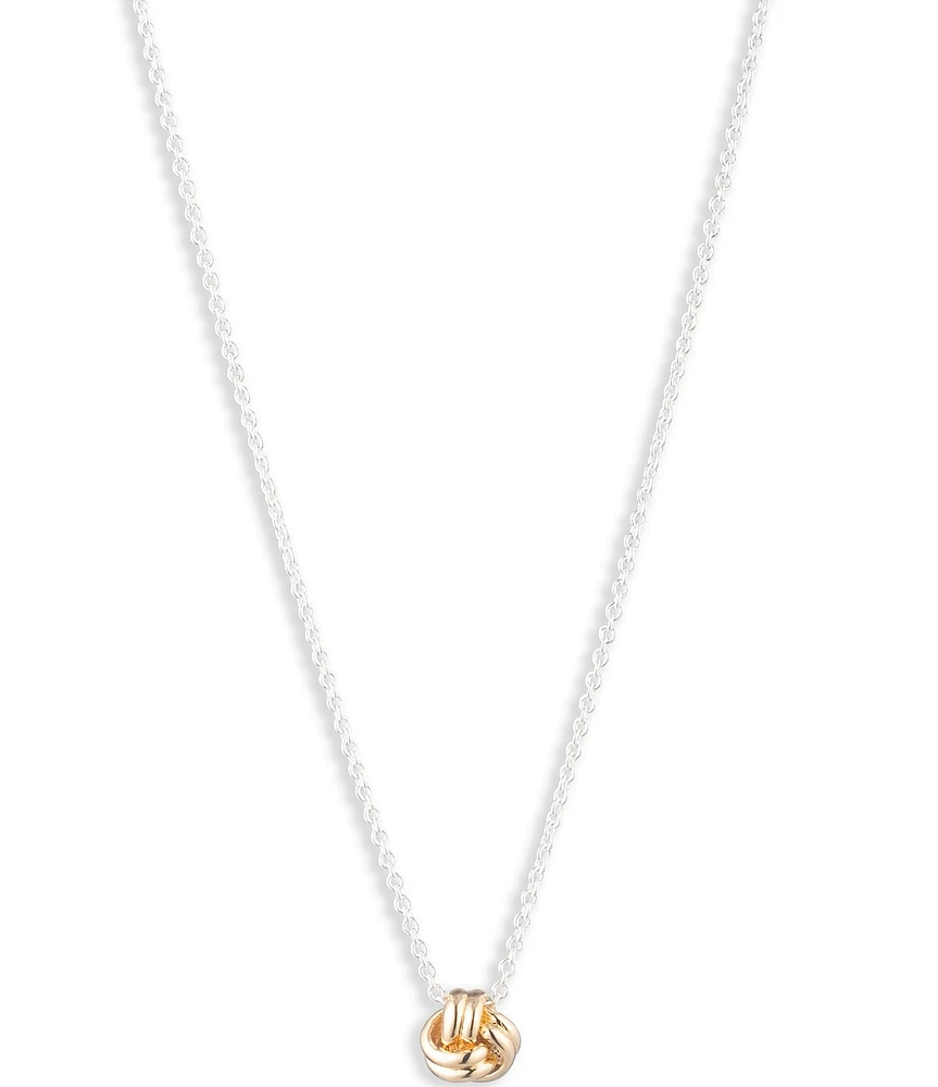 Lauren Ralph Lauren Two Tone Knot Short Pendant Necklace