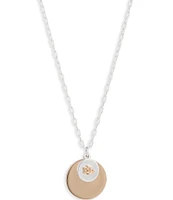 Lauren Ralph Lauren Two Tone Logo Short Pendant Necklace