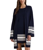 Lauren Ralph Lauren Two-Tone Long Cardigan