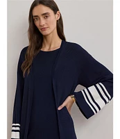 Lauren Ralph Lauren Two-Tone Long Cardigan