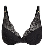 Lauren Ralph Lauren Underwire Plunge Lace Sequin Cut & Sewn Bra