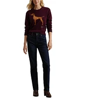 Lauren Ralph Lauren Crew Neck #double;LRL#double; Script Embroidered Sweater