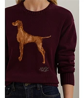 Lauren Ralph Lauren Crew Neck #double;LRL#double; Script Embroidered Sweater